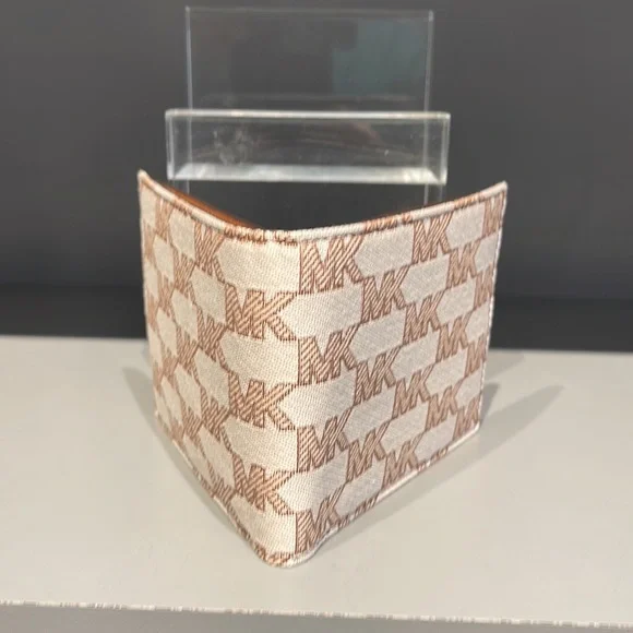 Michael Kors Men’s Women’s Cooper Logo Fabric Billfold Wallet Light Cream Multi - Picture 16 of 16